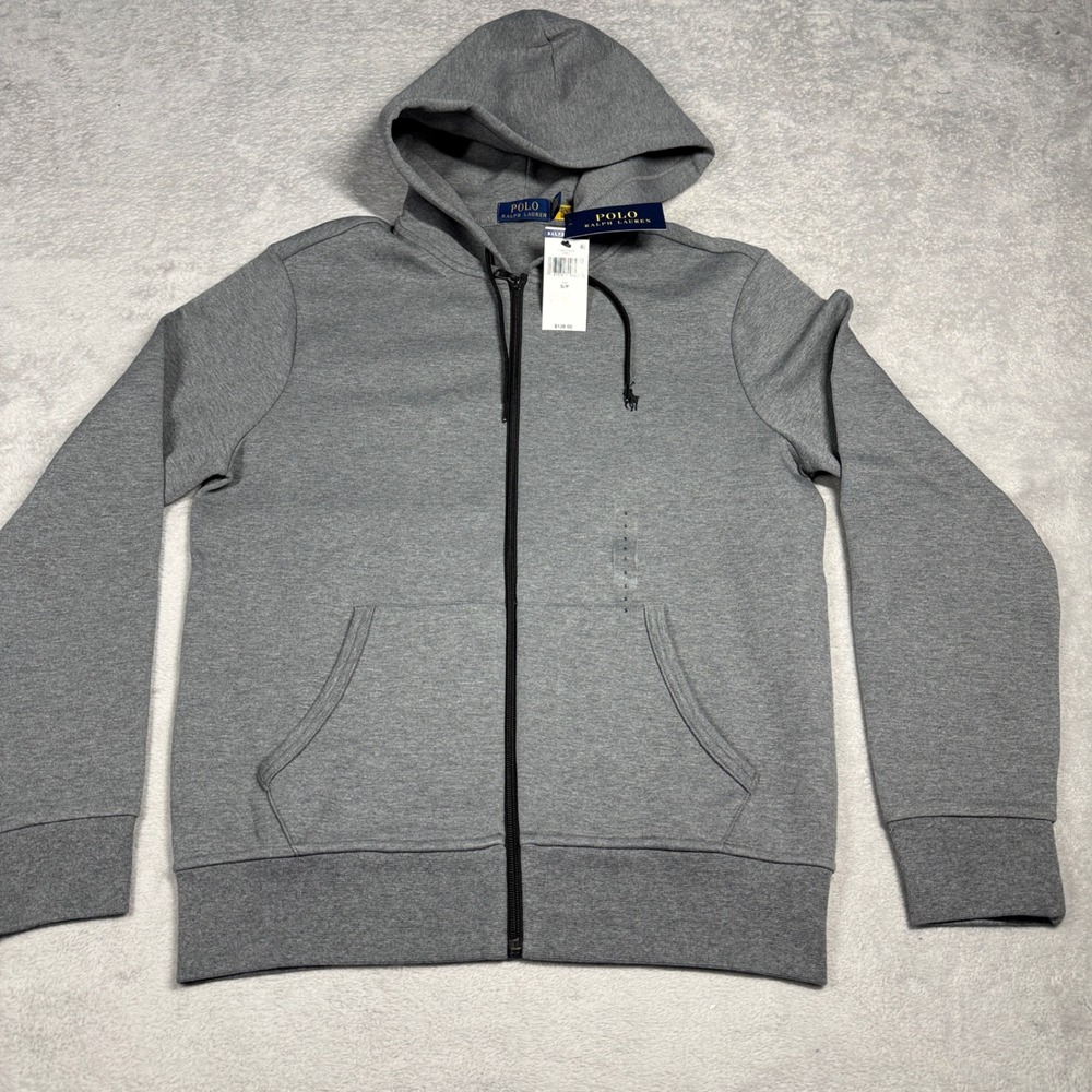 Polo Ralph Lauren Zip Hoodie Mens S Grey‎ New Cotton Blend Full Zip Sweatshirt